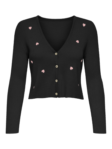 Strickjacke mit Herzchen "gldEMBA" in zwei Farben