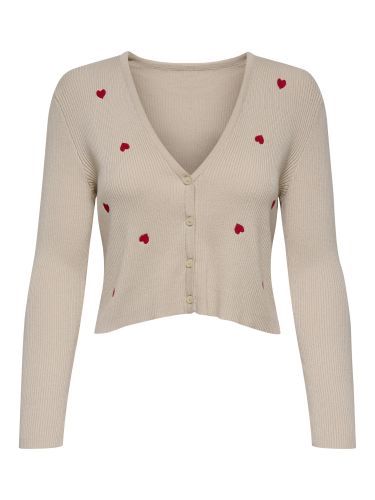 Strickjacke mit Herzchen "gldEMBA" in zwei Farben
