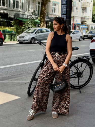 One-Size Hose &quot;gldLAIKA&quot; mit Leo-Print