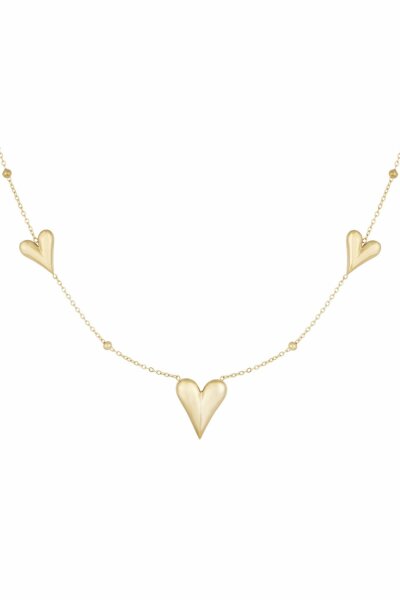 Halskette &quot;gldLUCY&quot; mit s&uuml;&szlig;en Herzen in gold