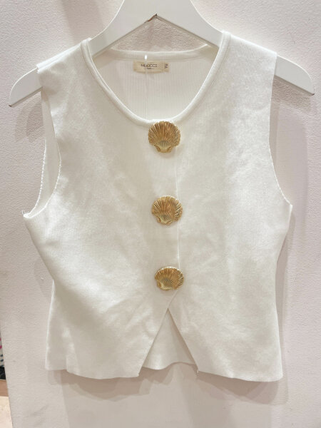 One Size Muscheltop &quot;gldSERENA&quot; in wei&szlig;