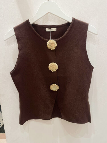 One Size Muscheltop &quot;gldSERENA&quot; in braun