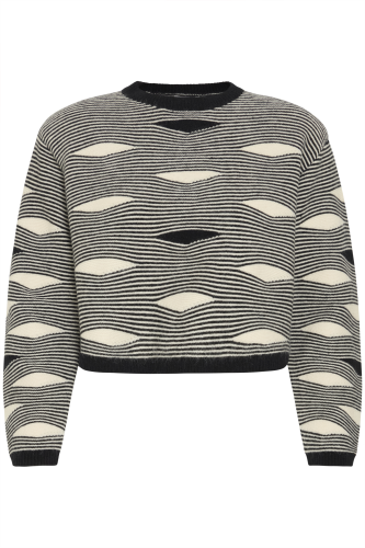 Gemusterter Pullover &quot;gldBAWAVES&quot; mit Wolle