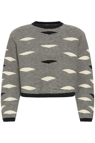 Gemusterter Pullover &quot;gldBAWAVES&quot; mit Wolle