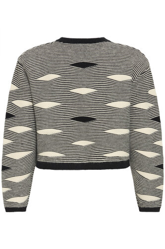 Gemusterter Pullover &quot;gldBAWAVES&quot; mit Wolle