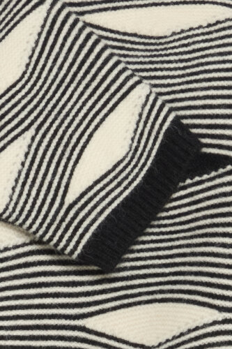 Gemusterter Pullover &quot;gldBAWAVES&quot; mit Wolle