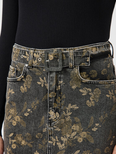 Kurzer Jeansrock &quot;gldTAUPERA&quot; mit Blumenprint