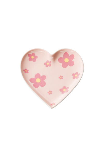 S&uuml;&szlig;er Dekoteller &quot;gldFRILA&quot; rosa mit Blumen