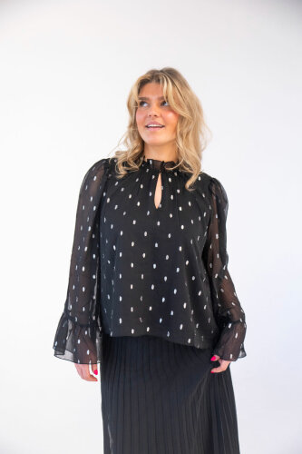Glitzer-Bluse &quot;gldMENA&quot; in schwarz