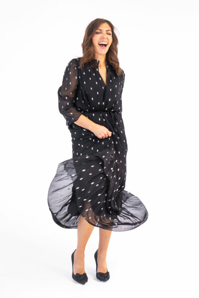 Langes Glitzer-Kleid &quot;gldMENA&quot; in schwarz