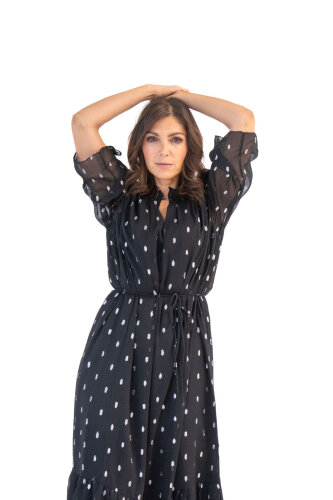 Langes Glitzer-Kleid &quot;gldMENA&quot; in schwarz