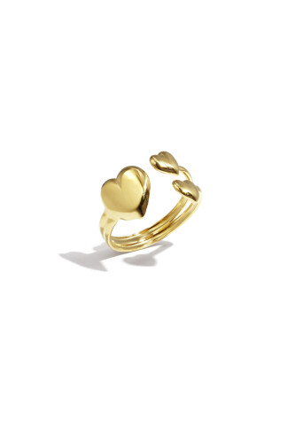 Verstellbarer Herzring &quot;gldSUVI&quot; in gold