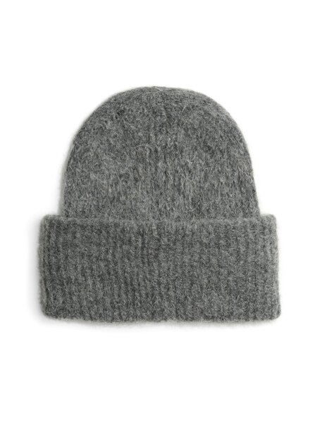 Graue Strickm&uuml;tze &quot;gldBERA&quot; mit Alpakawolle