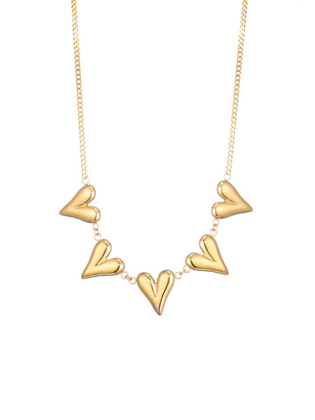 Halskette &quot;gldLILY&quot; mit s&uuml;&szlig;en Herzen in gold