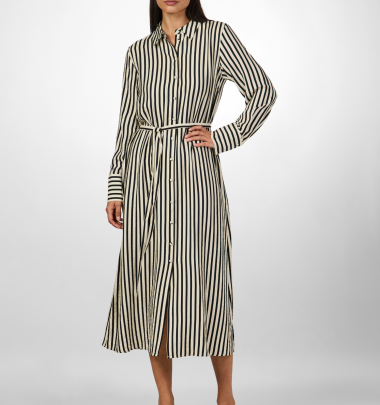 Gestreiftes langes Kleid &quot;gldKAYA&quot; aus Viskose