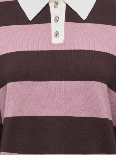 Gestreifter Polo-Pullover "gldNAIMA"