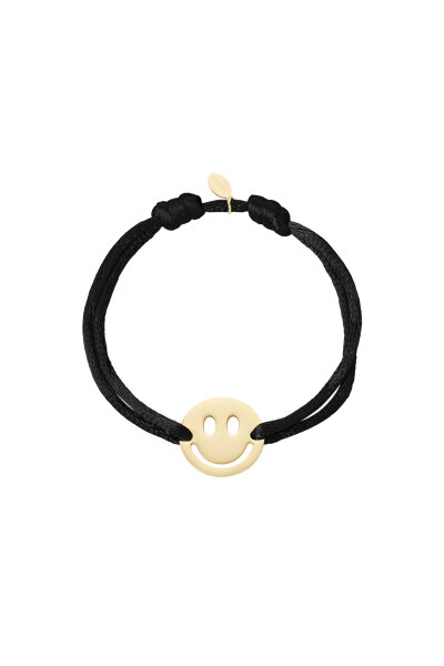 Smiley-Armband &quot;gldMALOU&quot; in schwarz