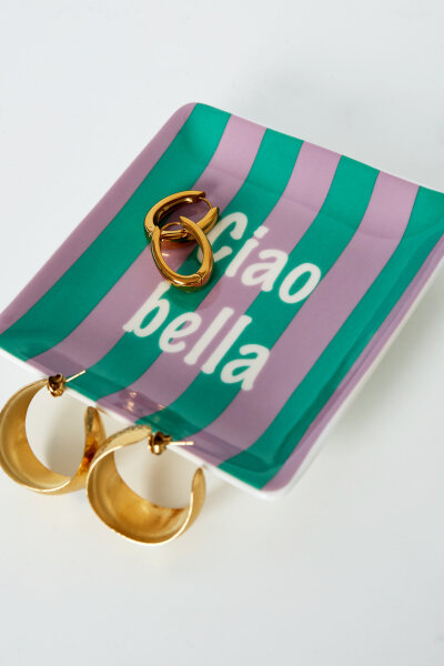 S&uuml;&szlig;er Dekoteller &quot;gldFRILA&quot; gr&uuml;n/rosa gestreift ciao bella