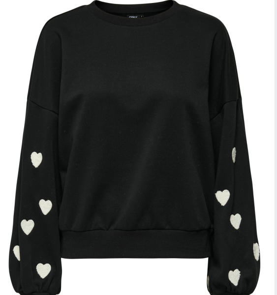 Pullover &quot;gldMACY&quot; in schwarz mit F&uuml;hlherzen