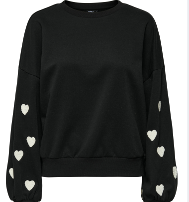 Pullover &quot;gldMACY&quot; in schwarz mit F&uuml;hlherzen