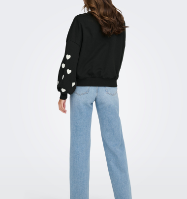 Pullover &quot;gldMACY&quot; in schwarz mit F&uuml;hlherzen