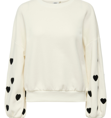 Pullover &quot;gldMACY&quot; in beige mit F&uuml;hlherzen