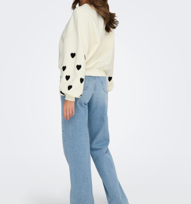 Pullover &quot;gldMACY&quot; in beige mit F&uuml;hlherzen