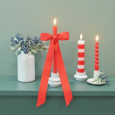 Stabkerze "gldSORBET" in rot und wei&szlig;