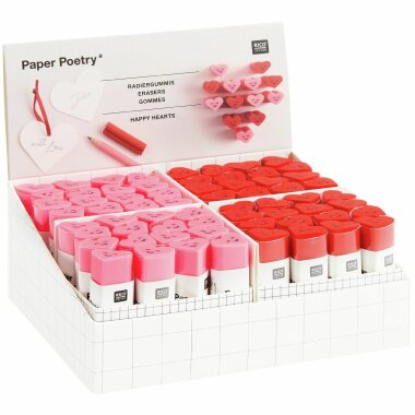 Herzradiergummi mit Smiley "gldRENATA" in zwei...