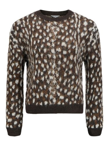 Strickpullover "gldODINE" mit trendigem Reh-Muster