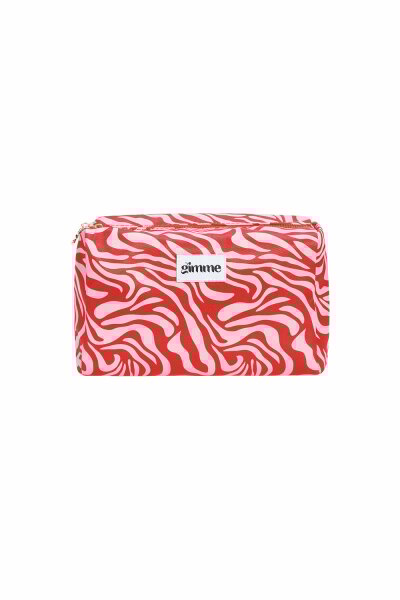 Gemusterte Makeup-Bag "gldLOLA" in rot/rosa
