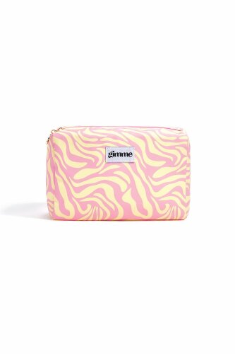 Gemusterte Makeup-Bag "gldLOLA" in gelb/rosa