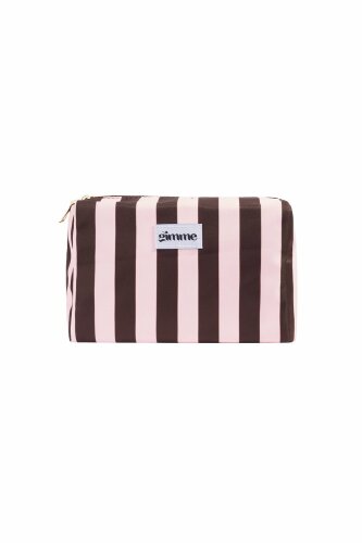 Make-up-Bag "gldSTRIPES" in rosa/coffee