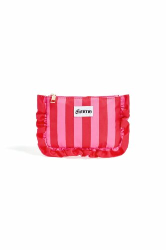 Gestreifte Makeup-Bag "gldVERA" in rosa/rot