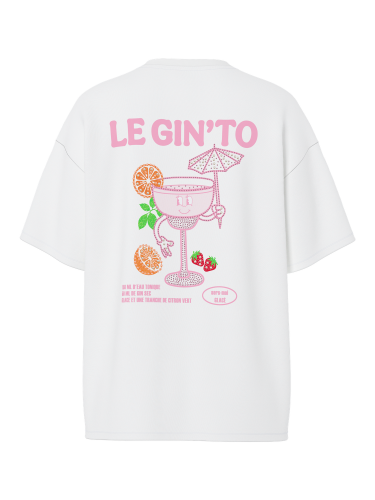 Gin-T-Shirt "gldGRINK" in Bright White