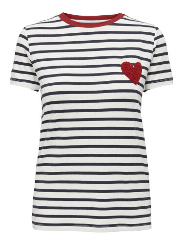 Gestreiftes T-Shirt "gldHEART" mit Eco-Viscose