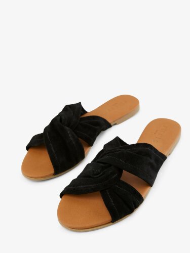 Ledersandale "gldNELLIE" mit Knoten in drei Farben